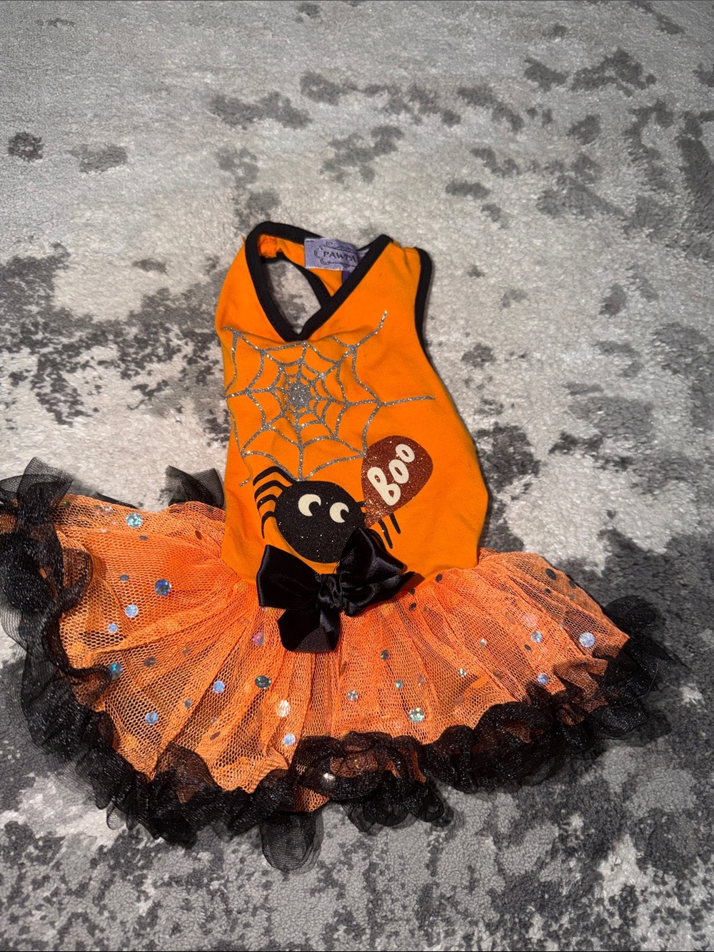 Pawpatu 'Orange Spider Tutu Halloween Costume - Boo Design